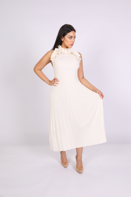 Postcard Ruffle Midi Dress